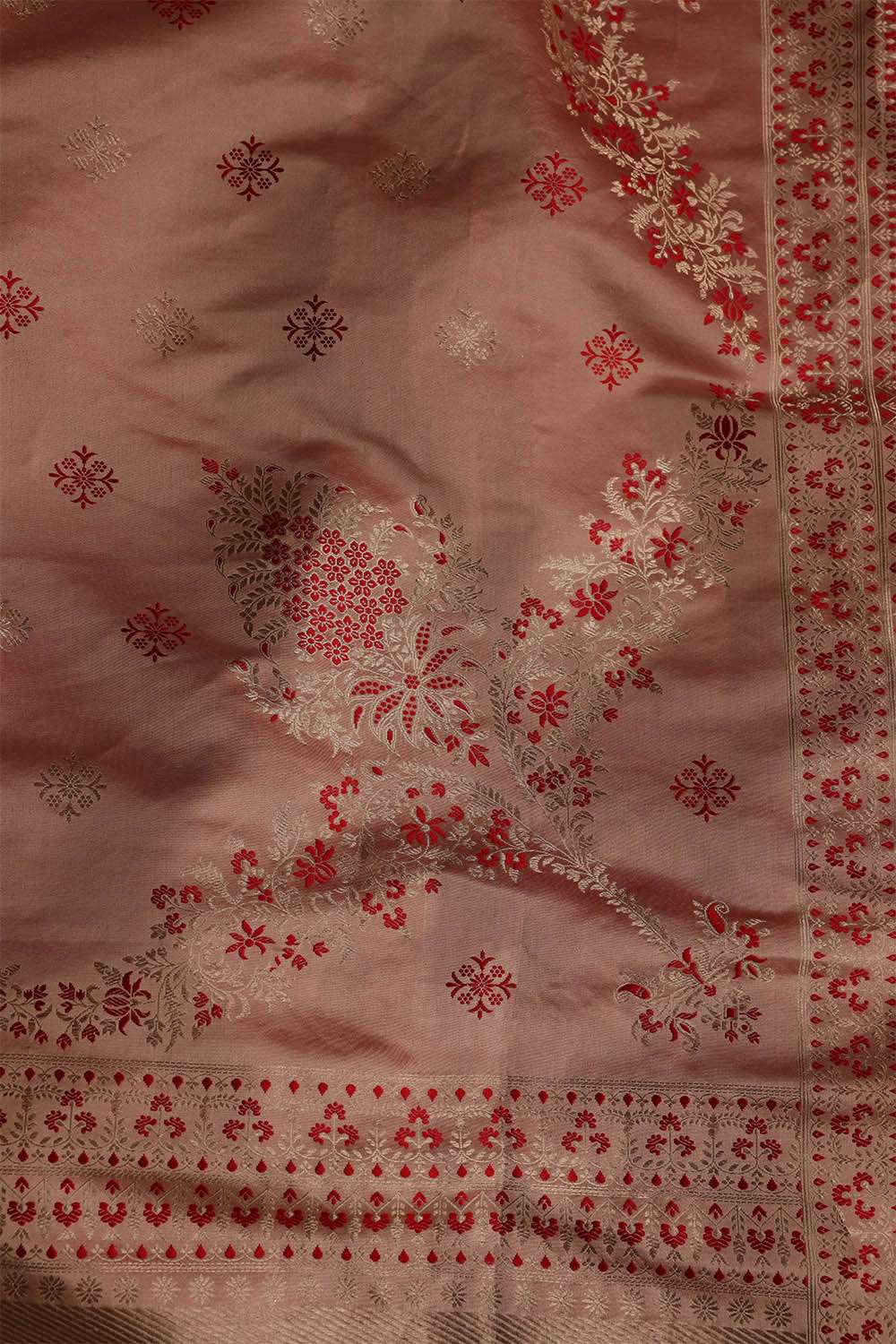 Beige Banaras Silk Saree image number null