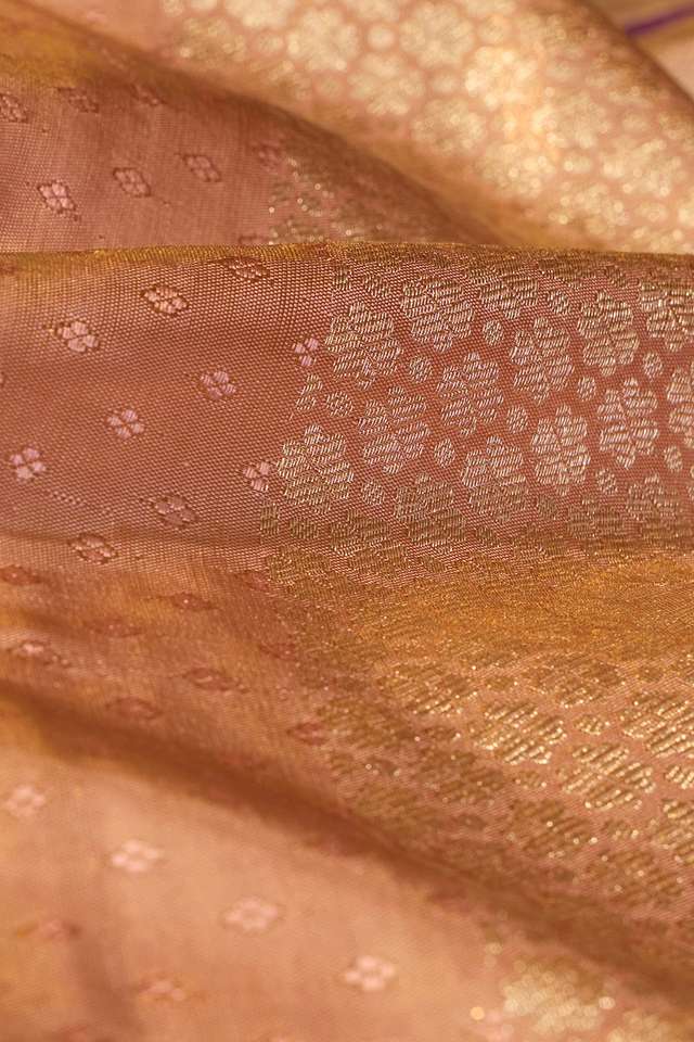 Light Pink Pure Silk Tissue Woven Kanjivaram Saree thumbnail image number null