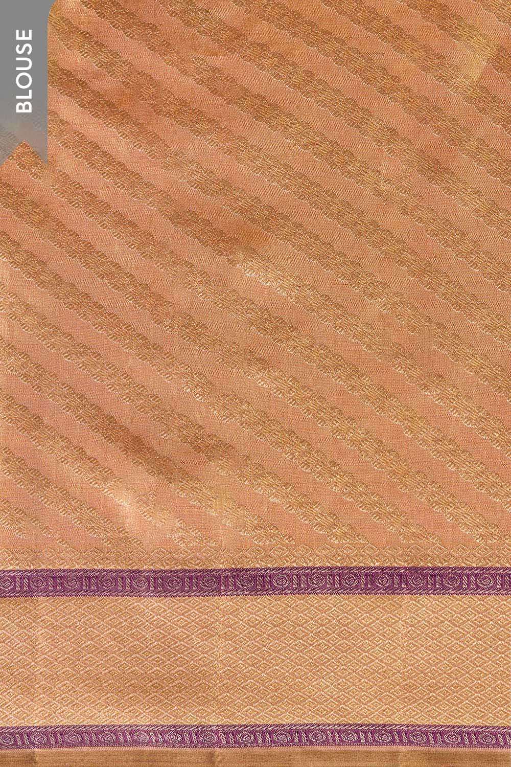 Light Pink Pure Silk Tissue Woven Kanjivaram Saree image number null