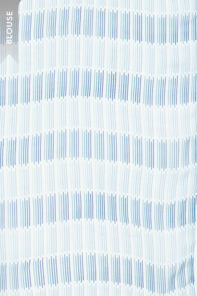 Blue Printed Viscose Georgette Saree thumbnail image number null