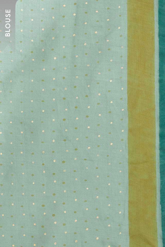 Blue Block Printed Pure Silk Cotton Saree thumbnail image number null
