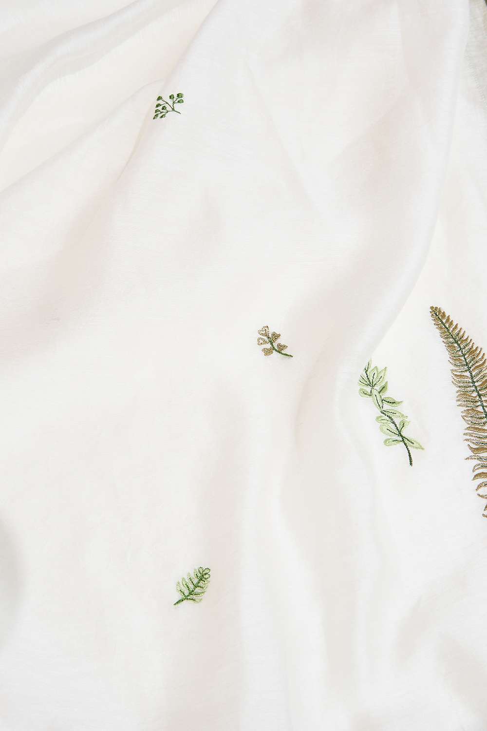 Off White Pure Silk Linen Embroidered Saree image number null