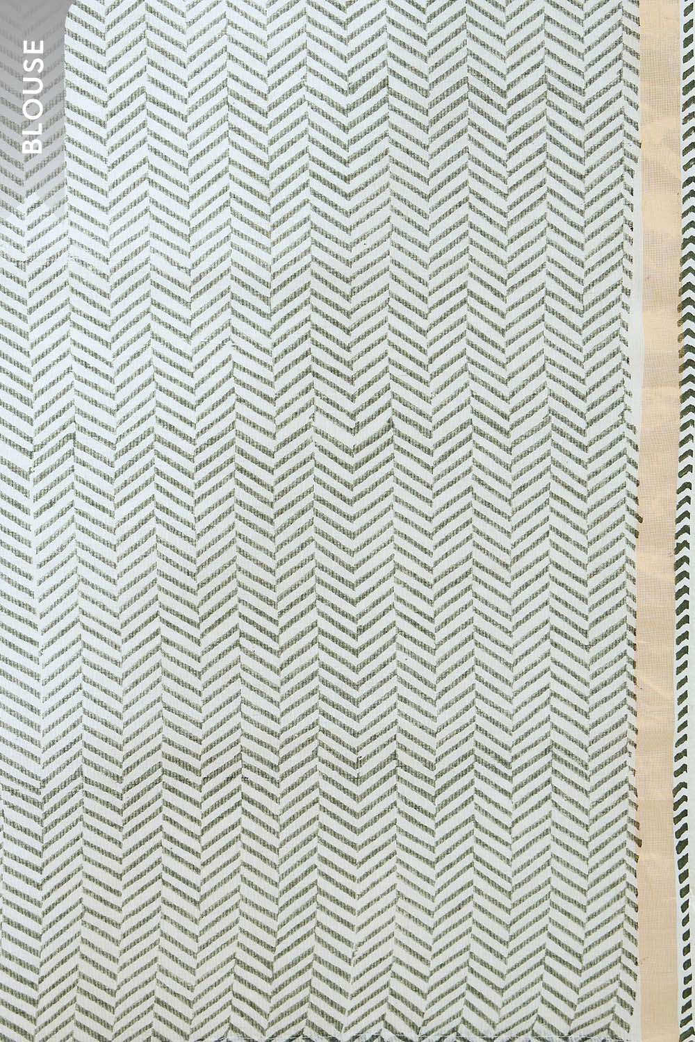 Off White Rajasthan Printed Sanganeri Pure Cotton Kota Saree image number null