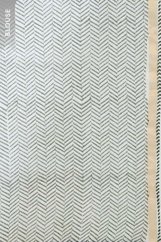 Off White Rajasthan Printed Sanganeri Pure Cotton Kota Saree thumbnail image number null