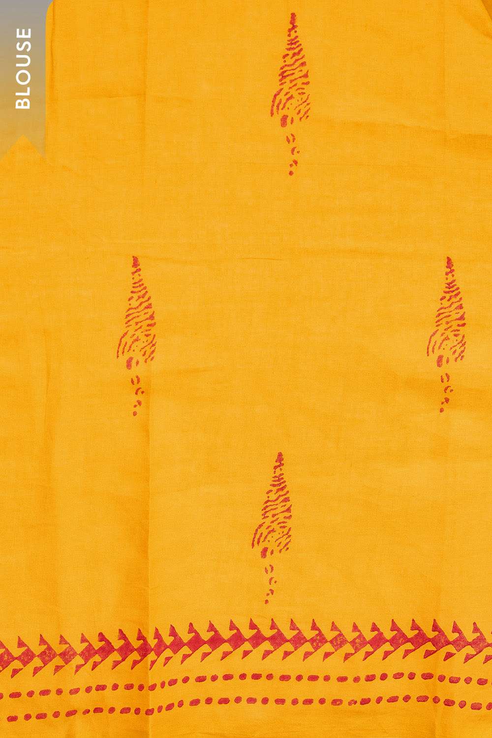 Yellow Pure Cotton Mulmul Block Printed Bengal Saree image number null