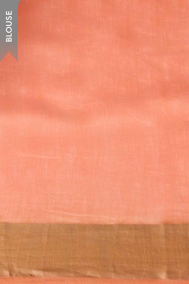 Light Orange Woven Silk Bengal Saree thumbnail image number null