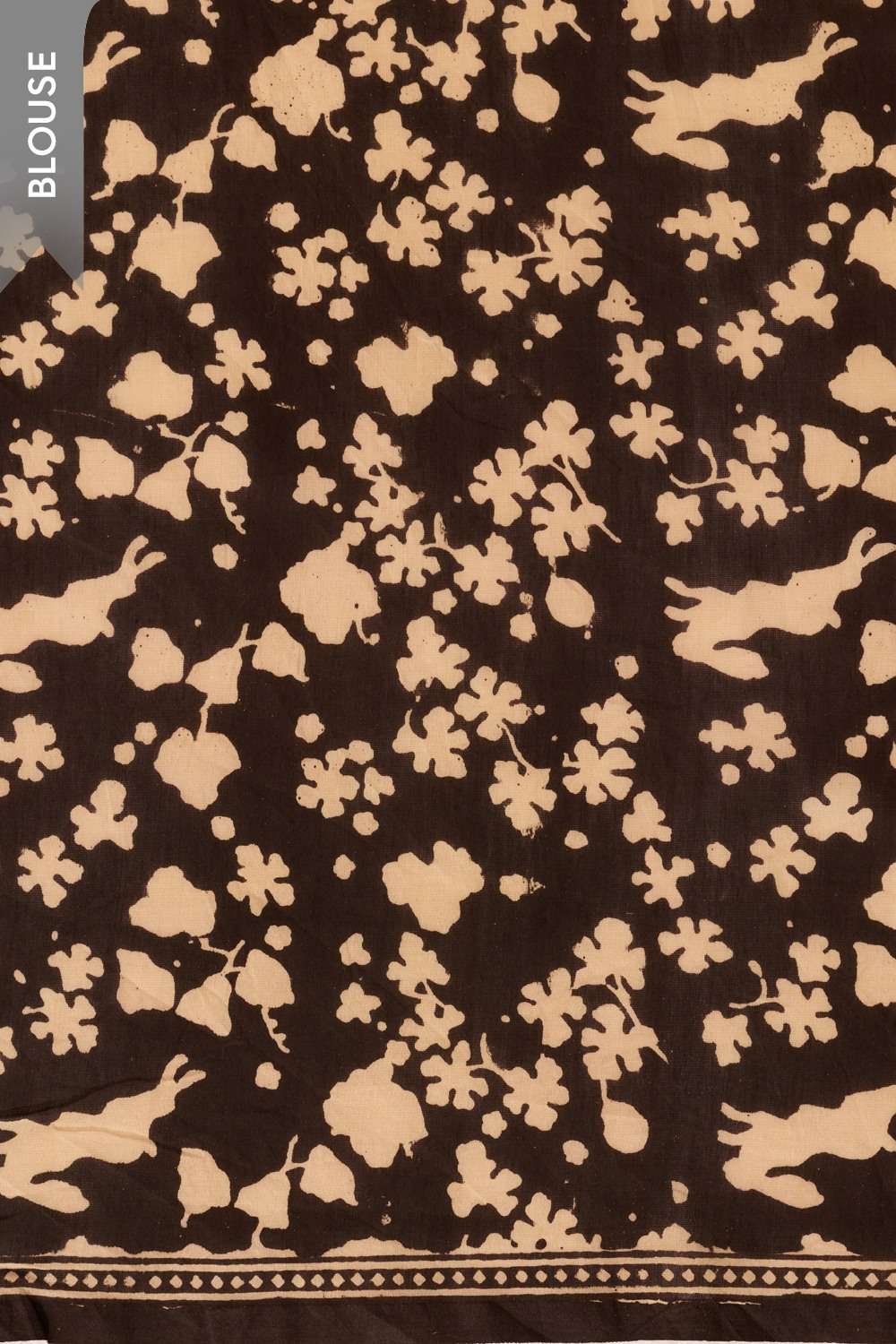Dark Yellow Bagru Bagru Block Printed Pure Silk Cotton Saree image number null