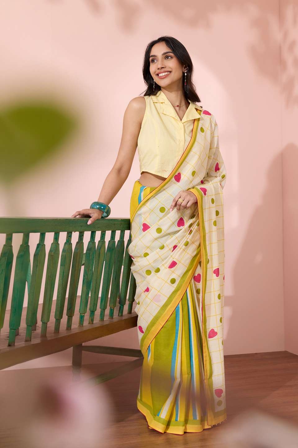 Off White Screen Printed Bengal Pure Cotton Saree
