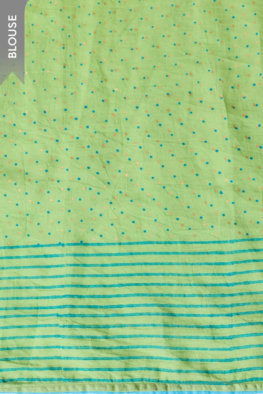 Light Blue Pure Cotton Block Printed Bengal Saree image number null