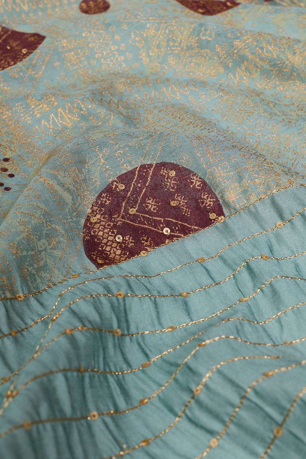 Light Blue Silk Modal Embroidered Saree image number null