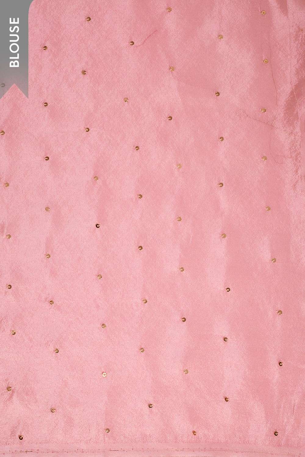Off White Block Printed Pure Tissue Organza Saree image number null