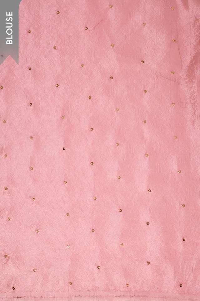 Off White Block Printed Pure Tissue Organza Saree thumbnail image number null