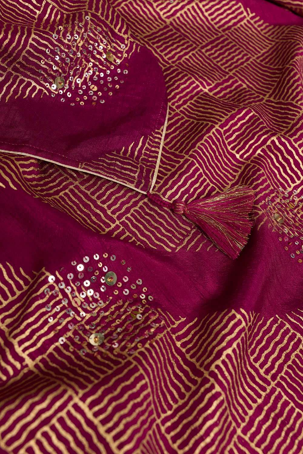 Purple Viscose Embroidered Saree image number null