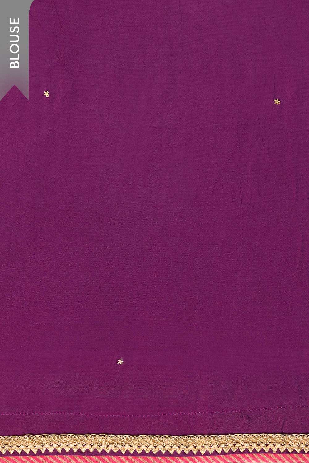 Violet Embroidered Viscose Crepe Saree image number null