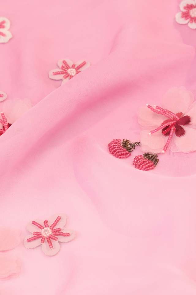 Light Pink Pure Viscose Embroidered Saree thumbnail image number null