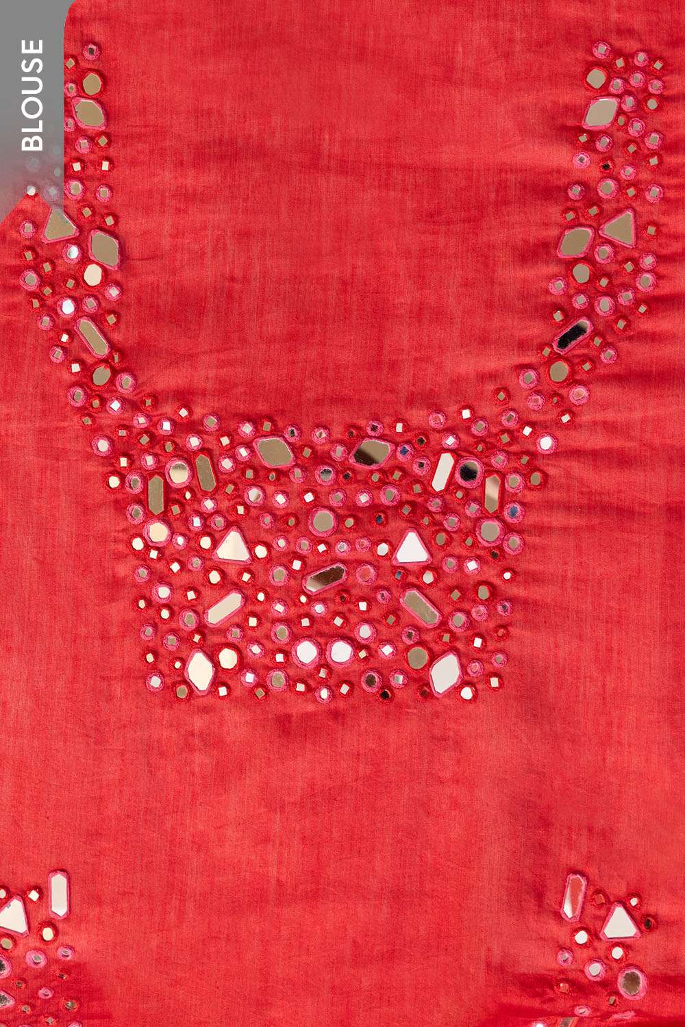 Red Rajasthan Lambani Pure Silk Cotton Saree image number null