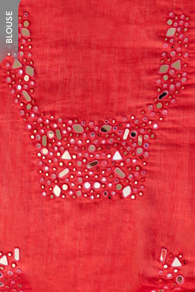 Red Rajasthan Lambani Pure Silk Cotton Saree thumbnail image number null