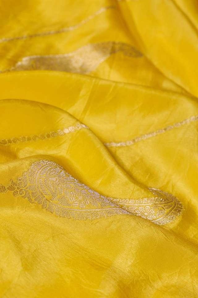 Yellow Woven Design Viscose Saree thumbnail image number null