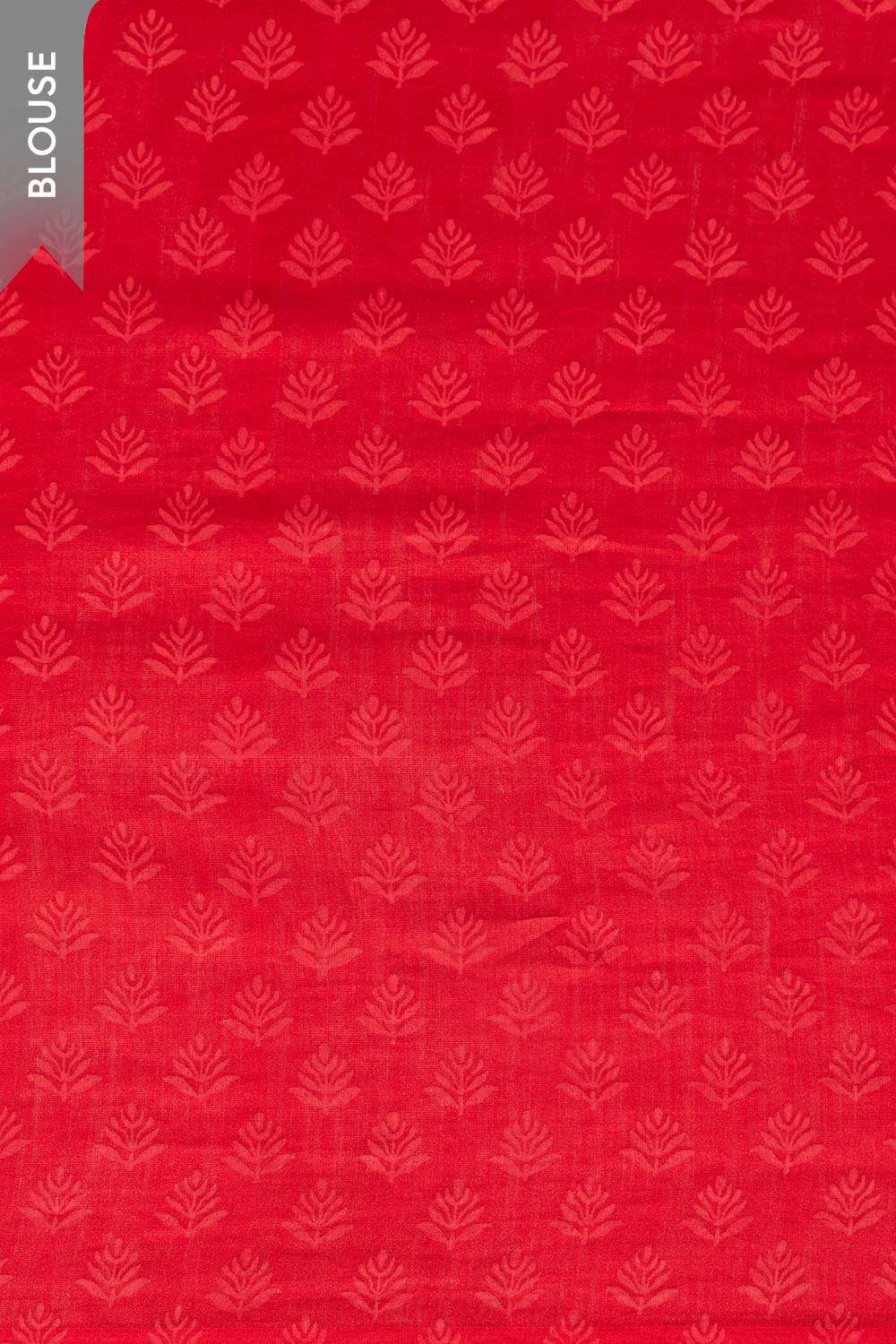Yellow Pure Silk Cotton Block Printed Bengal Saree image number null