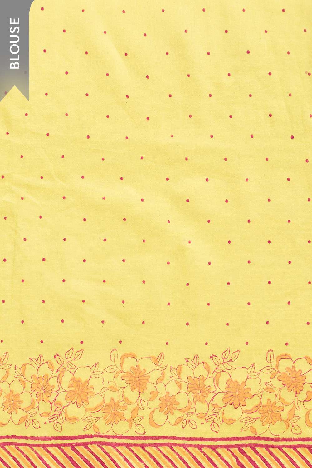 Yellow Pure Silk Cotton Block Printed Bengal Saree image number null