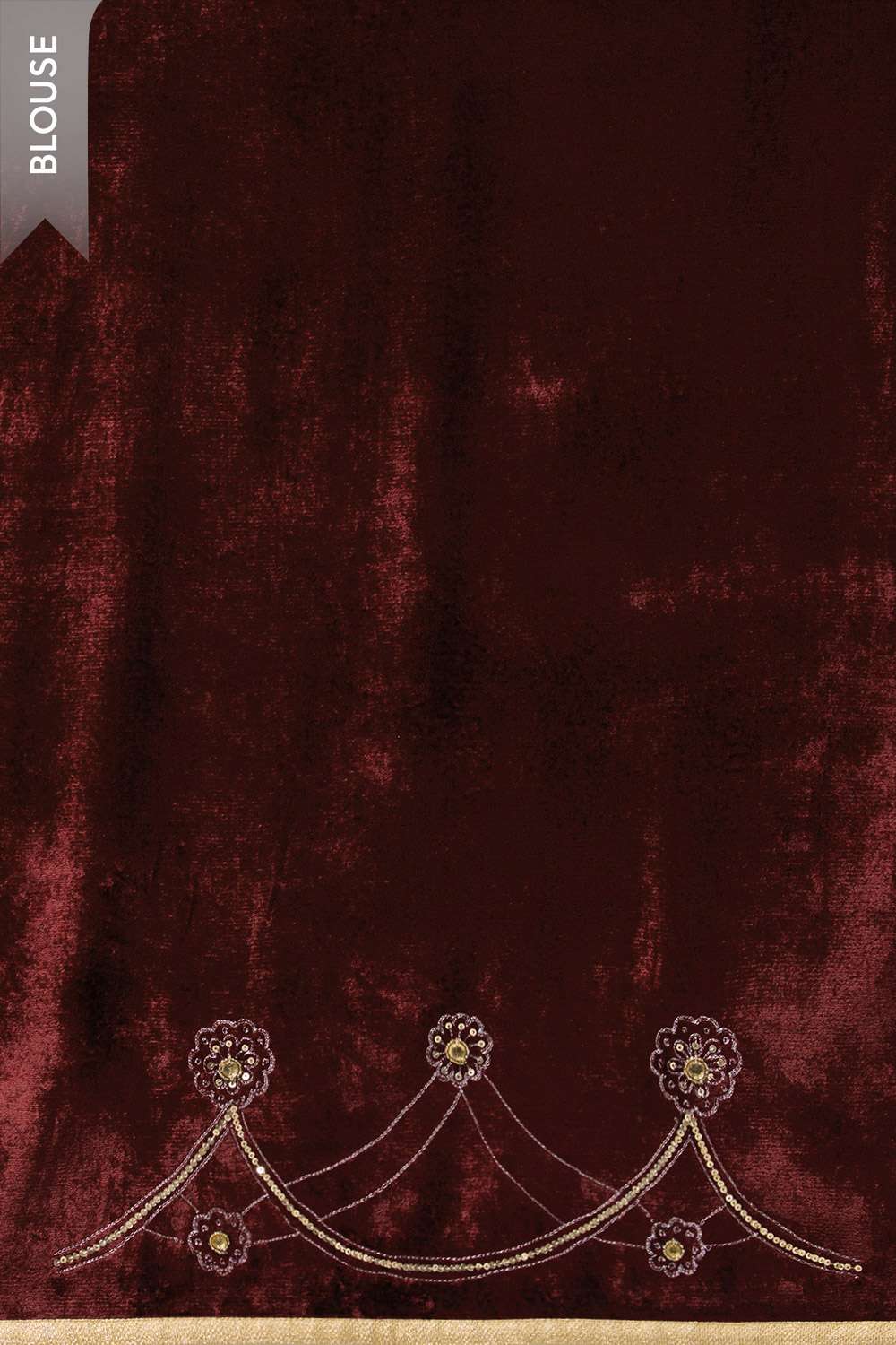 Dark Red Pure Silk Organza Embroidered Saree image number null