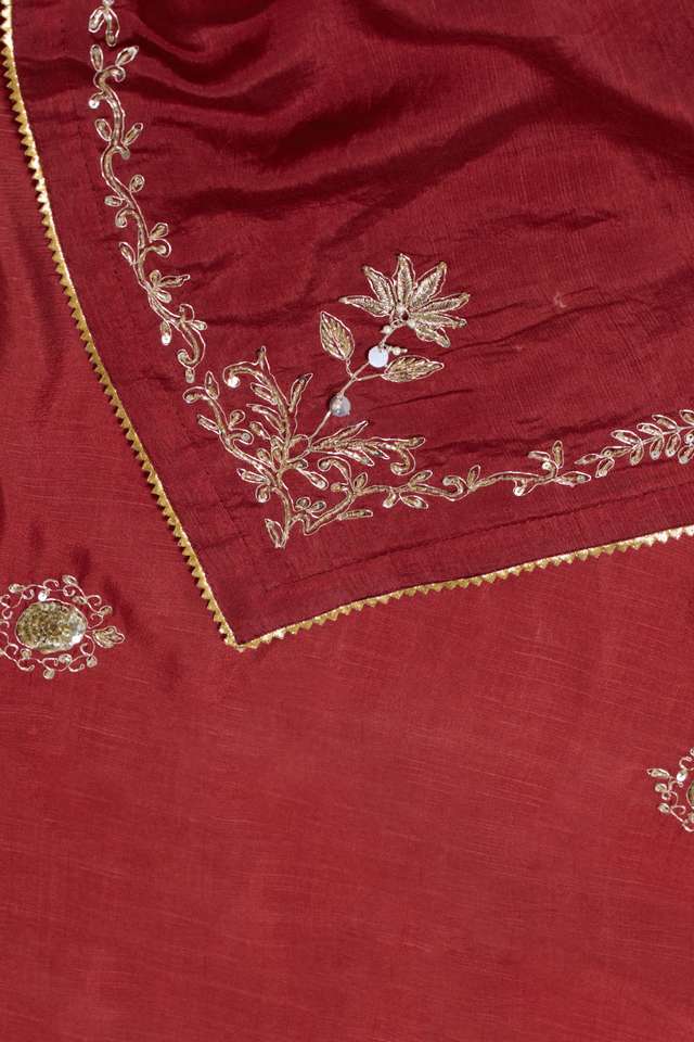 Red Bengal Silk Viscose Embroidered Saree thumbnail image number null