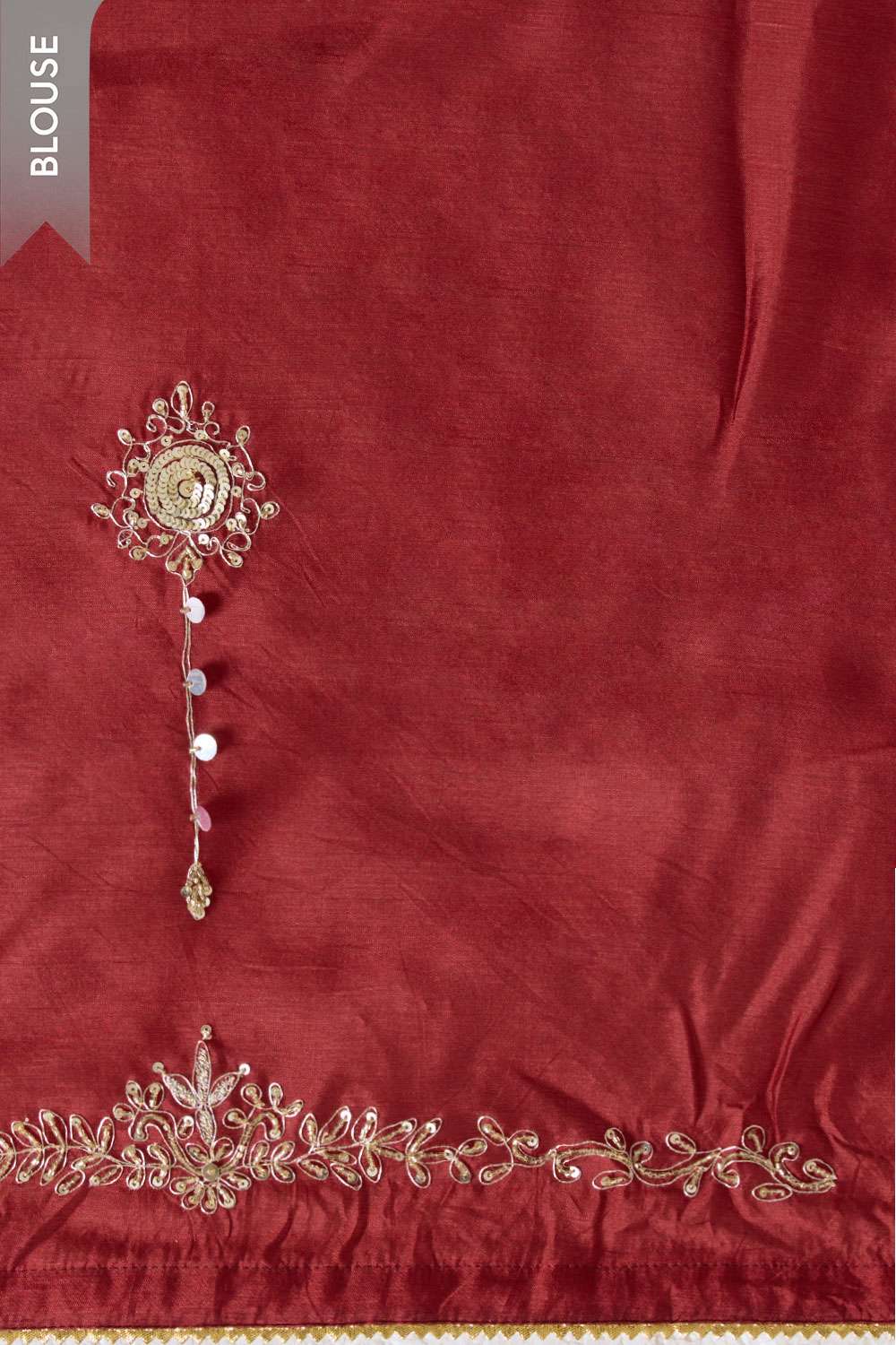 Red Bengal Silk Viscose Embroidered Saree image number null