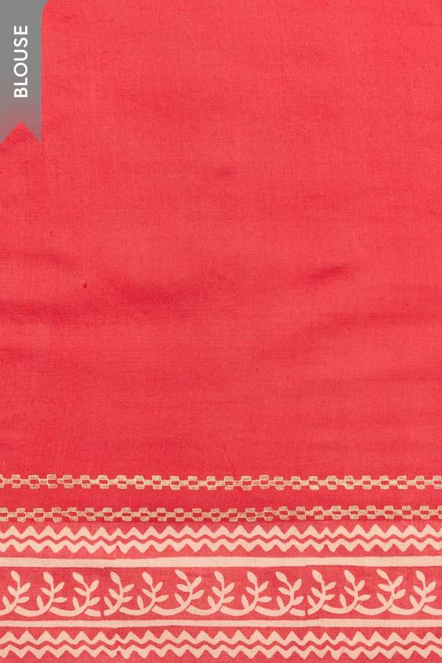 Off White Bengal Block Printed Pure Tussar Silk Saree thumbnail image number null