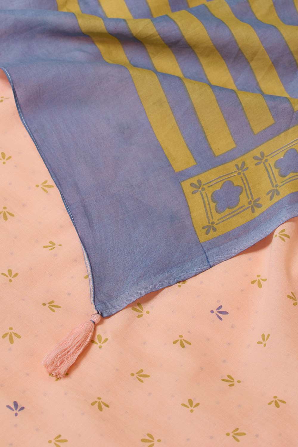 Light Orange Screen Printed  Bengal Pure Cotton Saree image number null