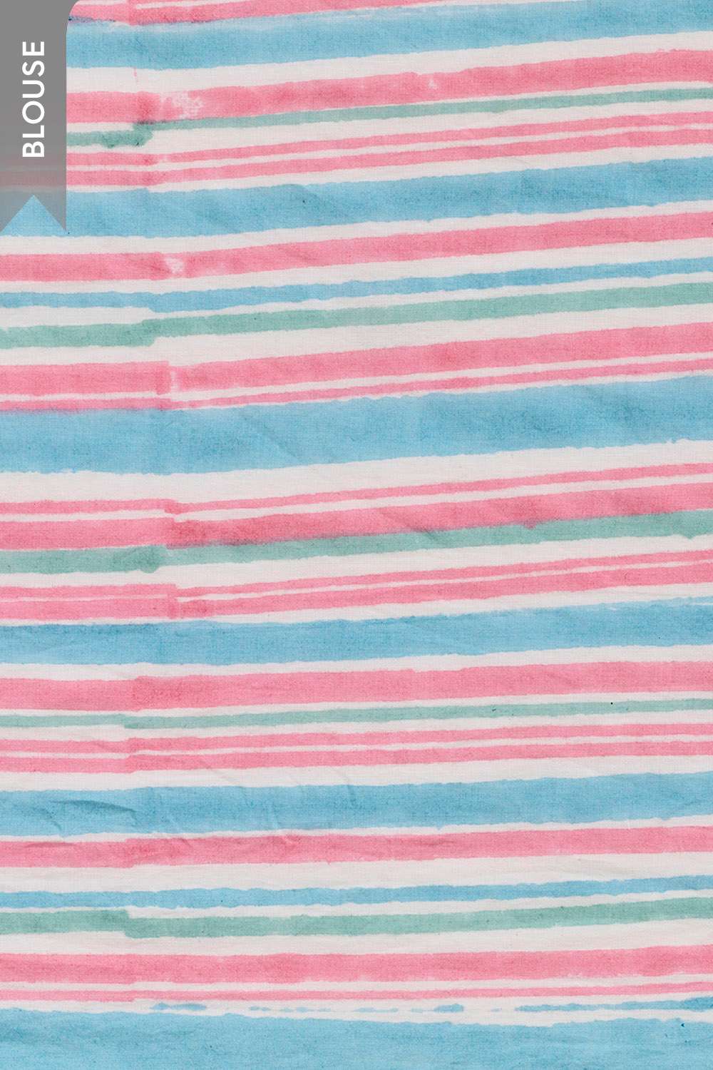 Light Blue Rajasthan Block Printed Pure Cotton Saree image number null