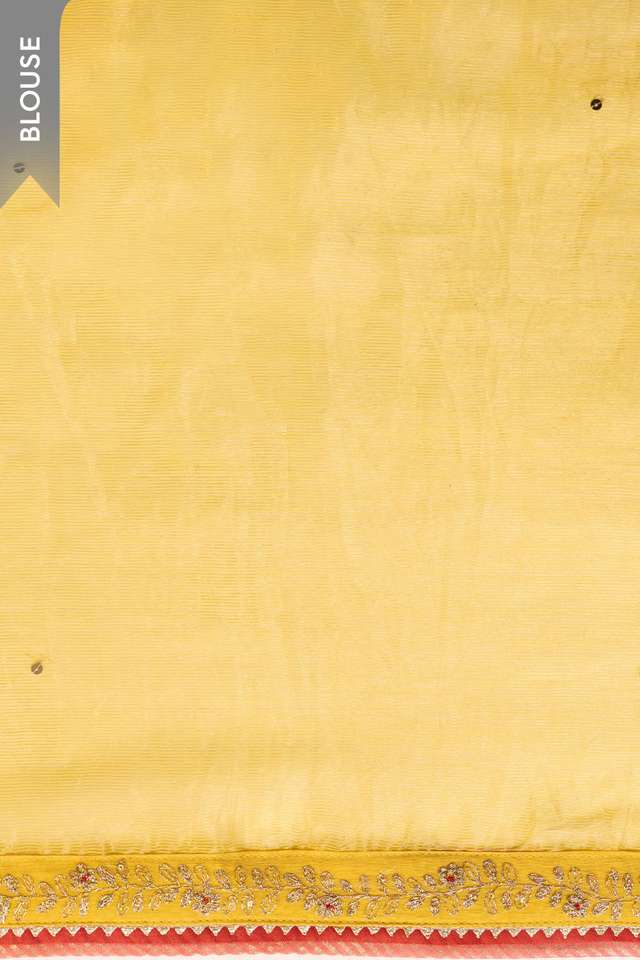Yellow   Pure Silk Cotton Embroidered Saree thumbnail image number null