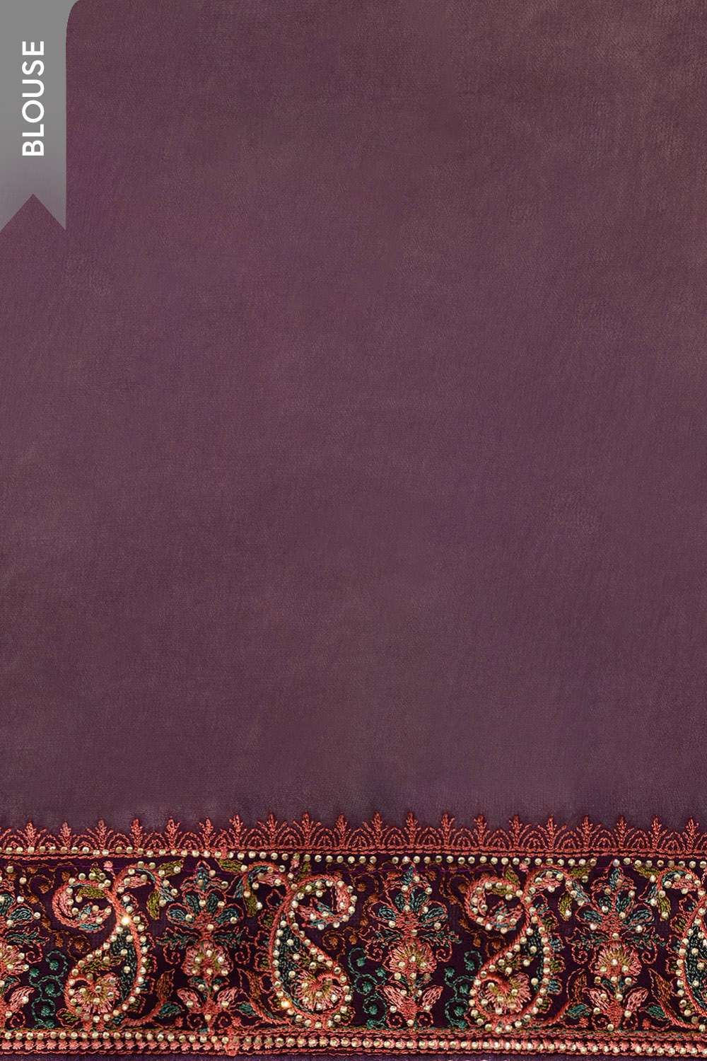 Purple Pure Viscose Embroidered Saree image number null