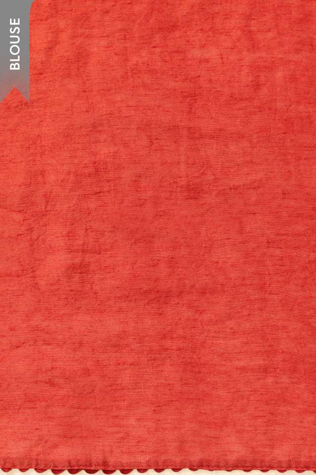 Off White Block Printed Pure Silk Linen Saree thumbnail image number null