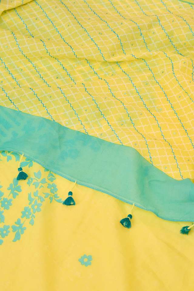 Light Yellow Pure Cotton Mulmul Screen Printed Bengal Saree thumbnail image number null