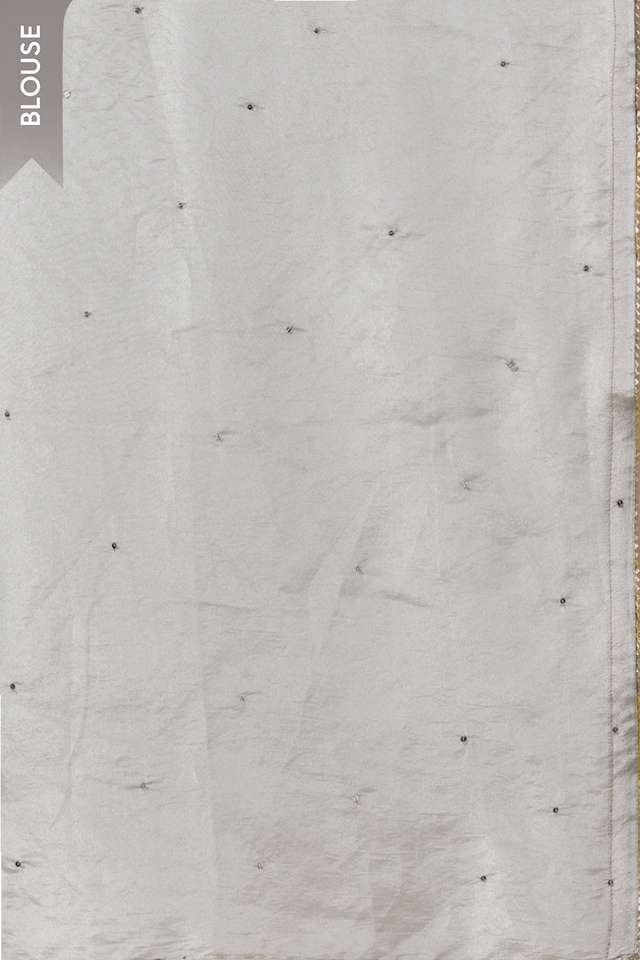 Off White Viscose Tissue Embroidered Saree thumbnail image number null