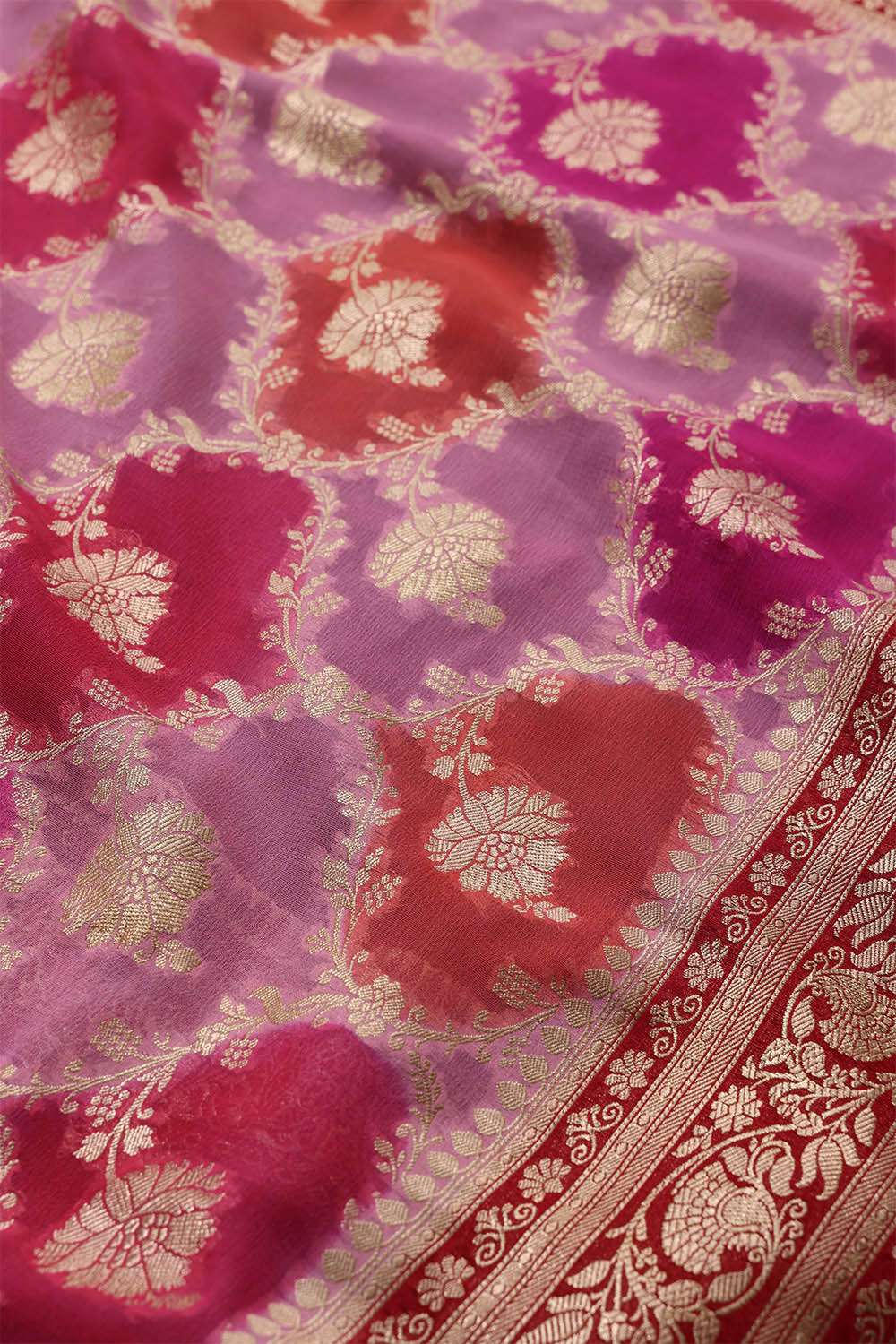 Light Pink Banaras Georgette Saree image number null