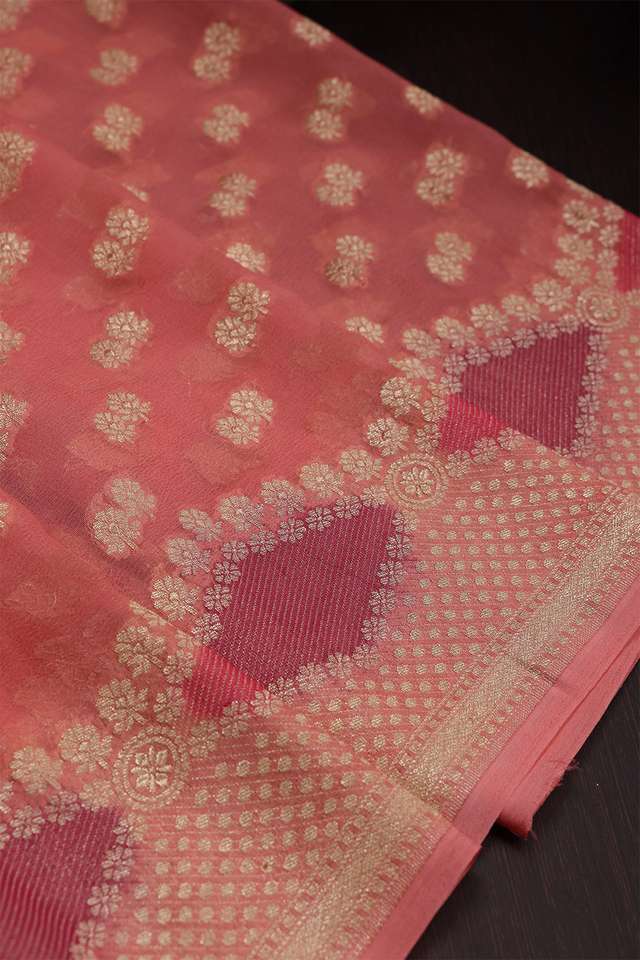Light Pink Banaras Georgette Saree thumbnail image number null