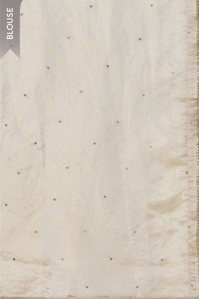 Off White Viscose Tissue Aari Saree thumbnail image number null