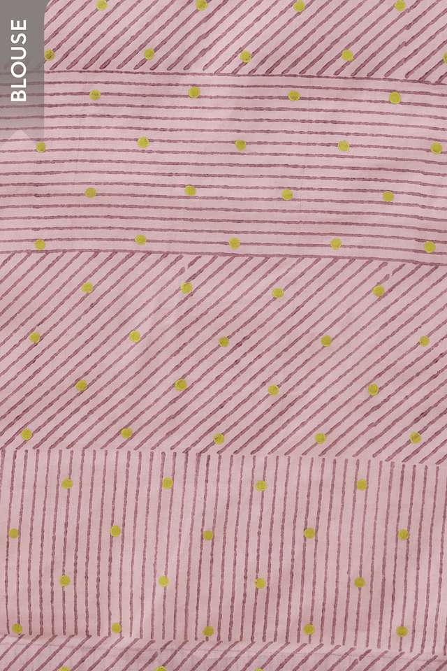 Light Yellow Pure Cotton Block Printed Bengal Saree thumbnail image number null