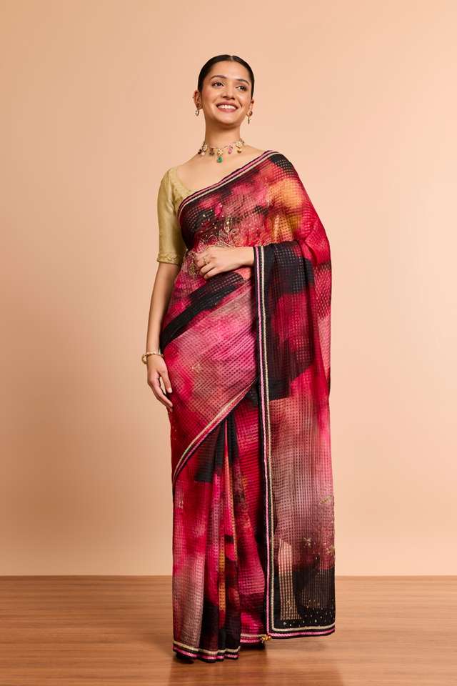 Multi Pure Silk Cotton Printed Embroidered Saree thumbnail image number null