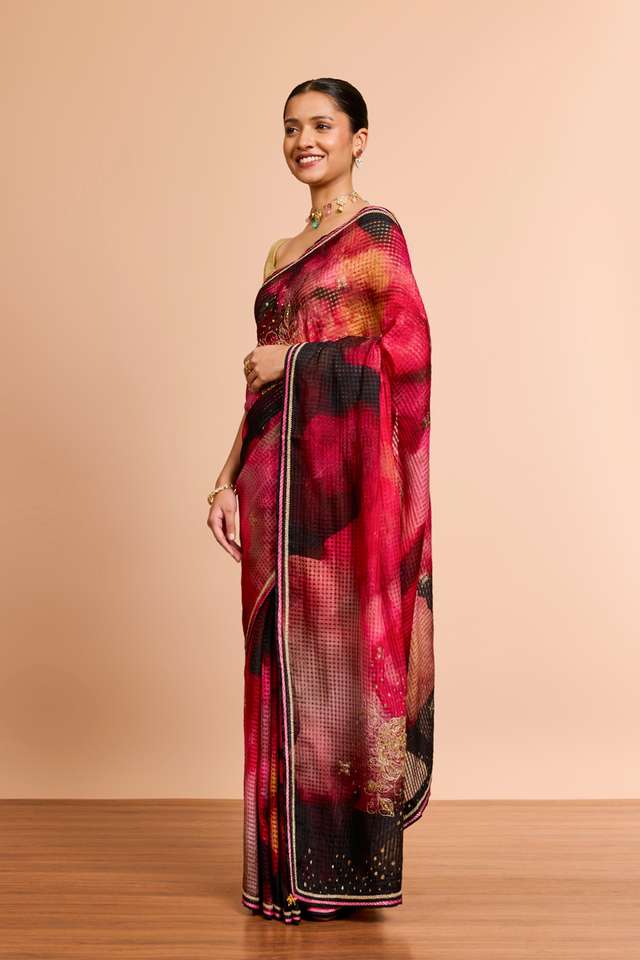 Multi Pure Silk Cotton Printed Embroidered Saree thumbnail image number null