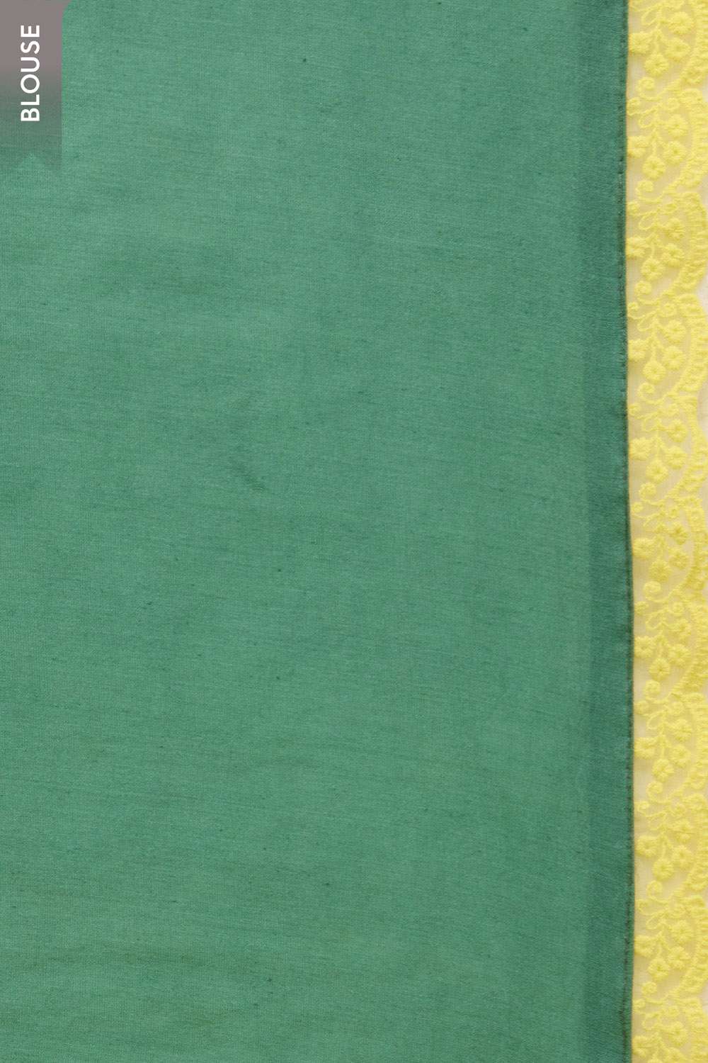 Light Yellow Bengal Pure Silk Cotton Embroidered Saree image number null