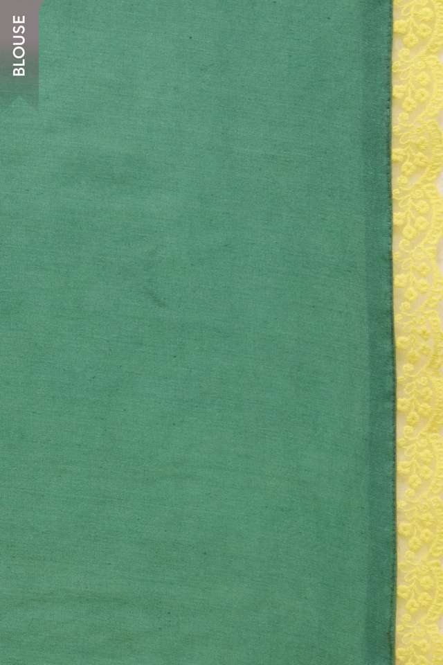 Light Yellow Bengal Pure Silk Cotton Embroidered Saree thumbnail image number null