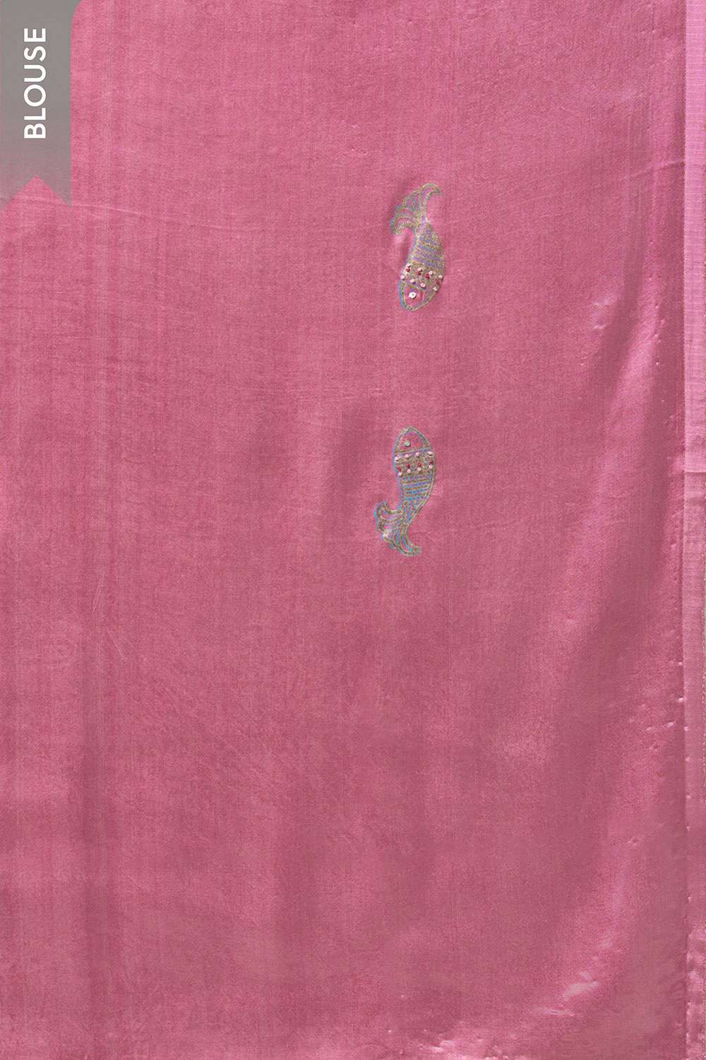 Light Blue Viscose Tissue Printed Embroidery Saree image number null