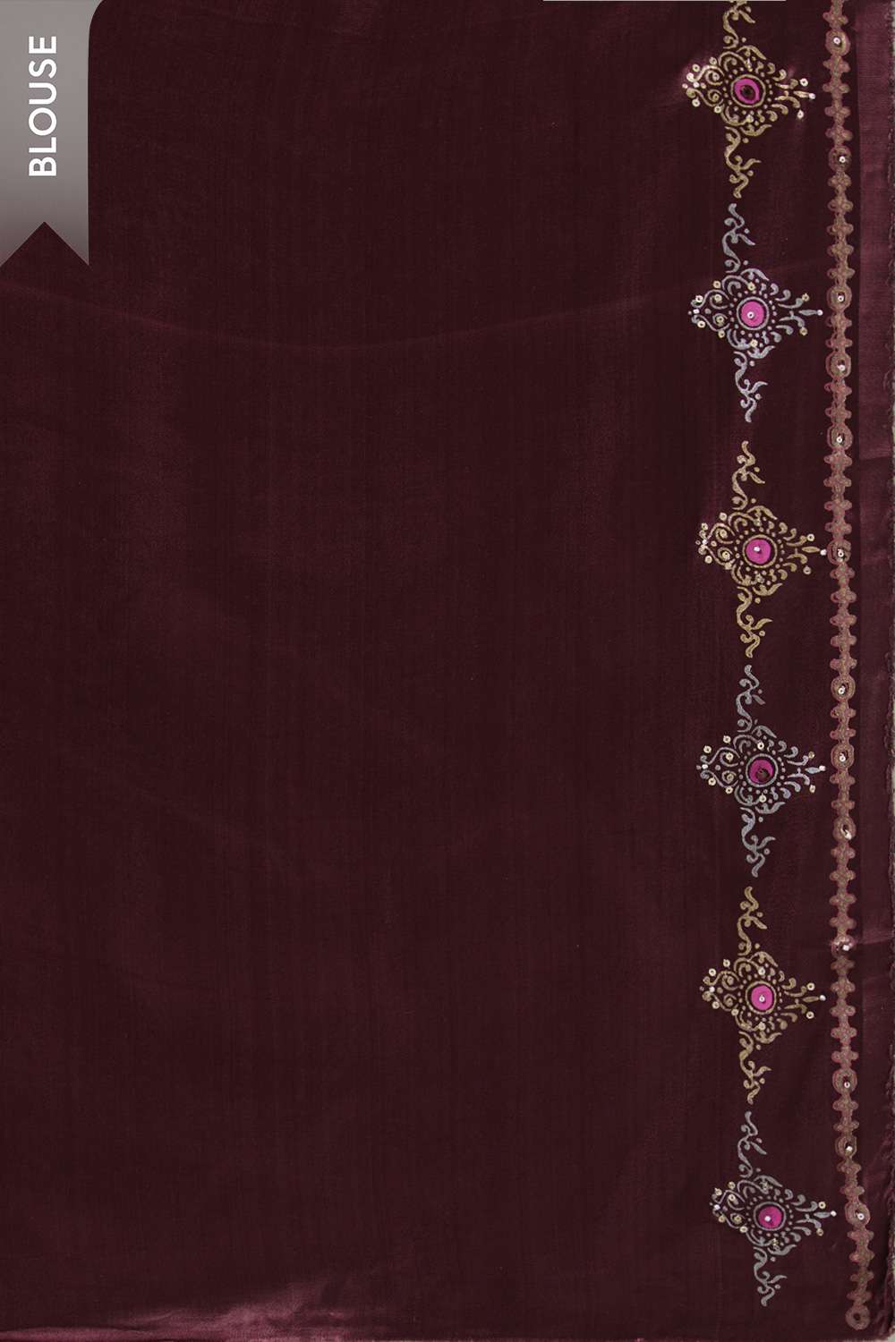 Light Pink Viscose Tissue Printed Embroidery Saree image number null