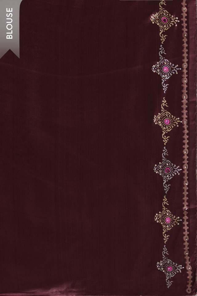 Light Pink Viscose Tissue Printed Embroidery Saree thumbnail image number null