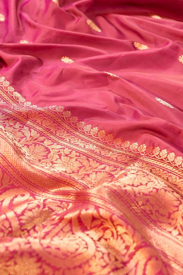 Purple Silk Viscose Cutwork Banarasi Saree thumbnail image number null