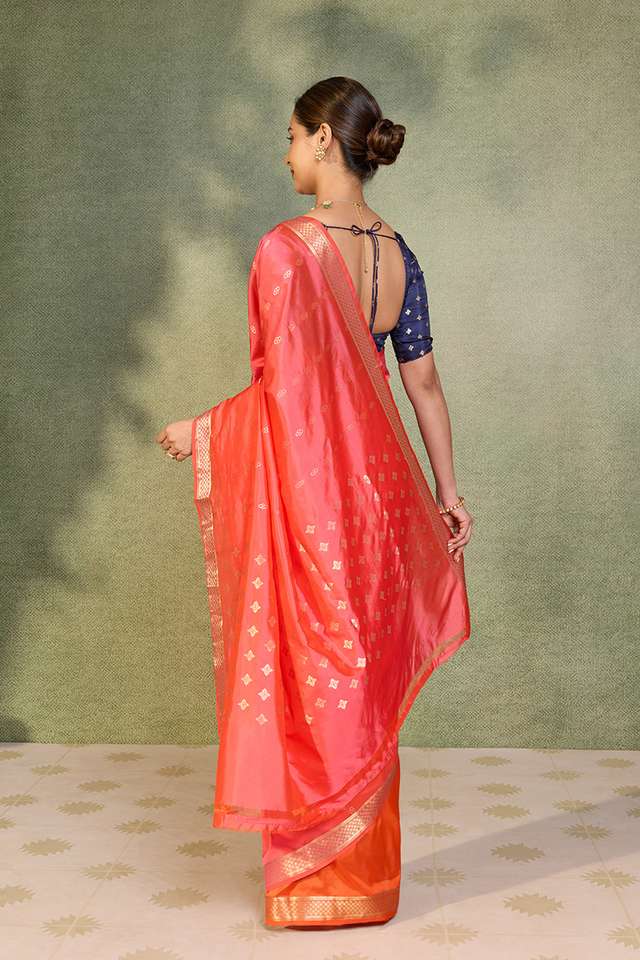 Pink Silk Viscose Cutwork Banaras  Saree thumbnail image number null