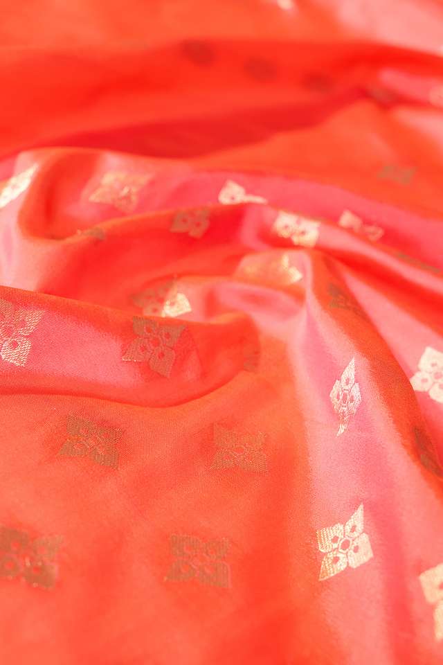 Pink Silk Viscose Cutwork Banaras  Saree thumbnail image number null