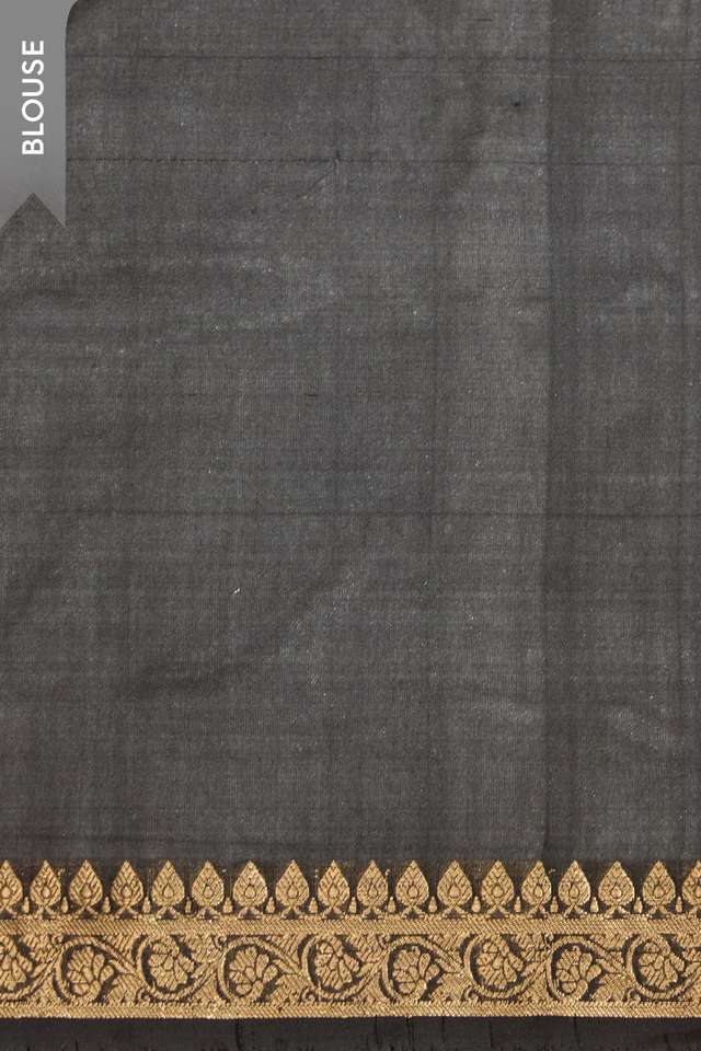 Grey Silk Viscose Cutwork Banaras Inspired Design Saree thumbnail image number null